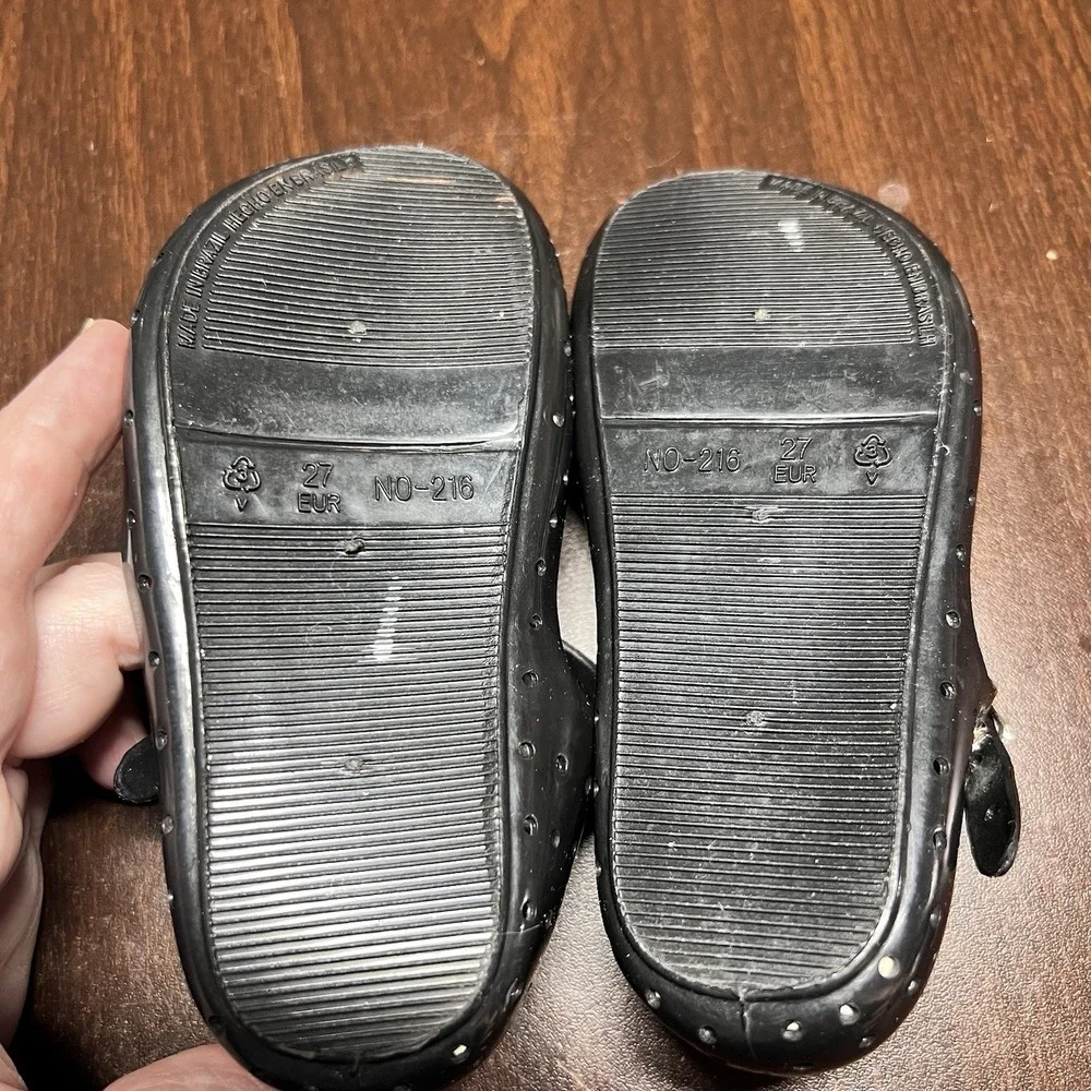 Vtg Happy Jelly Shoes Toddler Girls 9-10 Black Strawberry Mary Jane Y2K Discont.